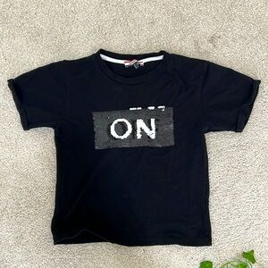 Black sequin t-shirt